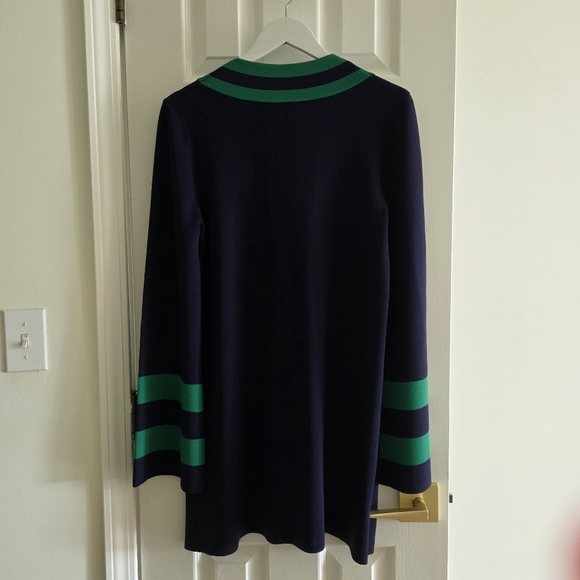 NEW Staud Sunshine  Dress Size XL Blue Green Trim Knit Woven Mini Dress - Picture 12 of 15